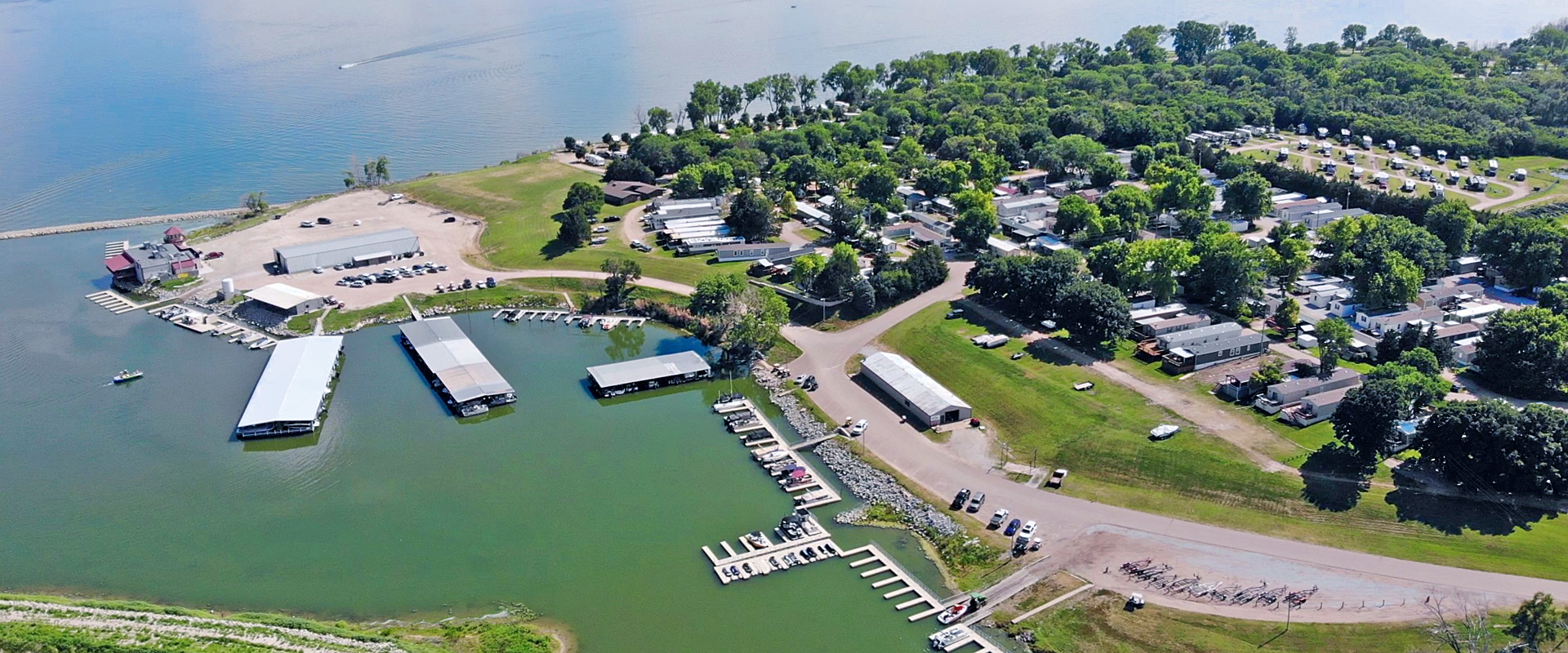 Aerial view of North Shore Marina & Campground