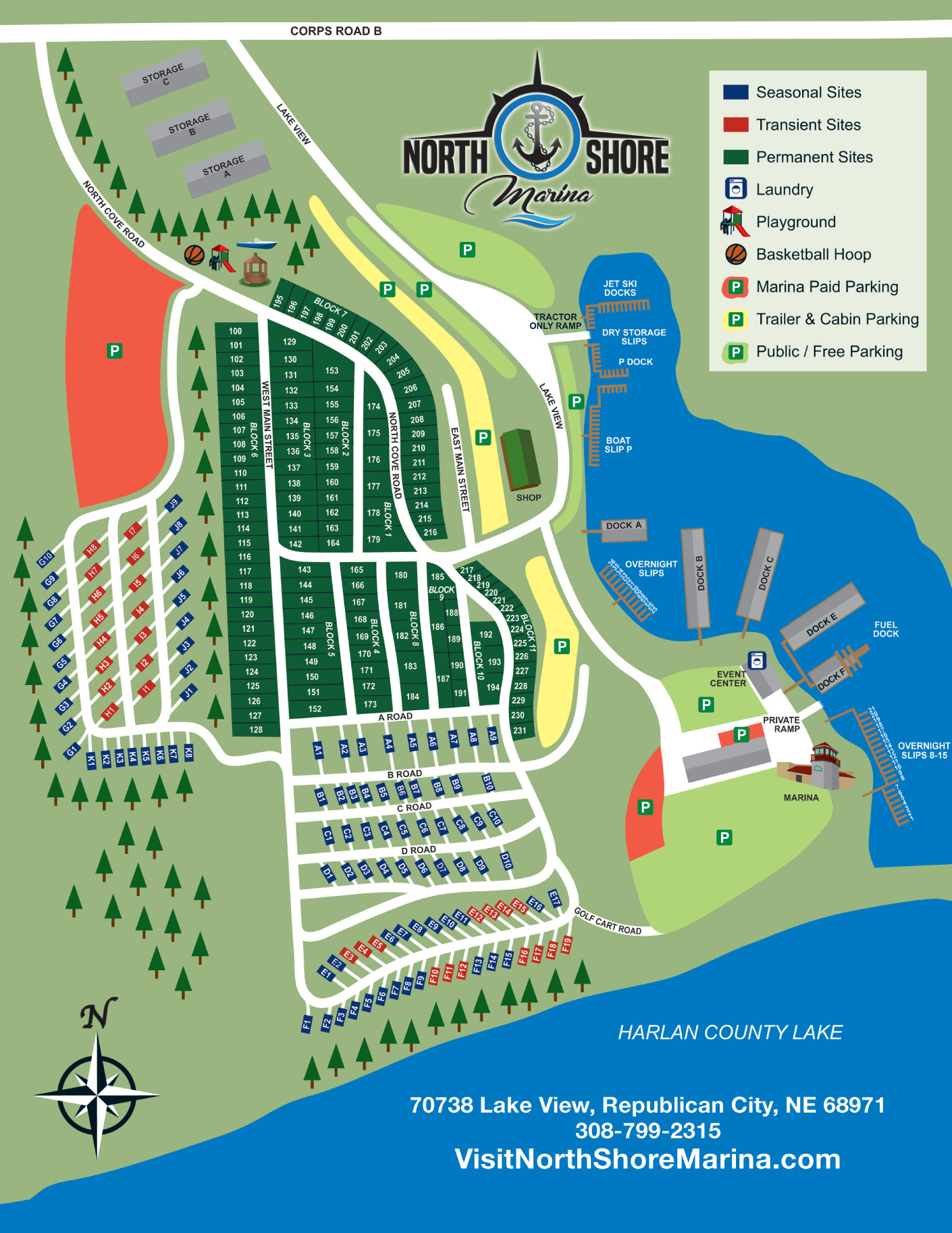 North Shore Marina Site Map